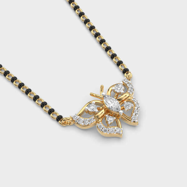 Charming Butterfly Diamond Mangalsutra (With Chain)