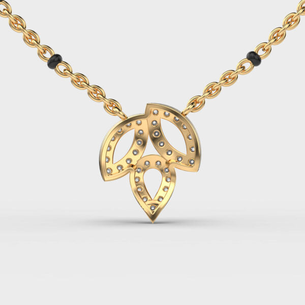 Leafy Triplet Diamond Necklace (With Chain)