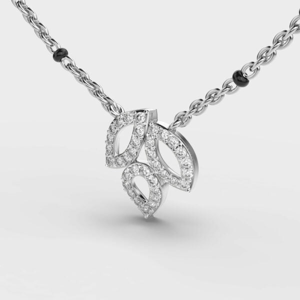 Leafy Triplet Diamond Necklace (With Chain)