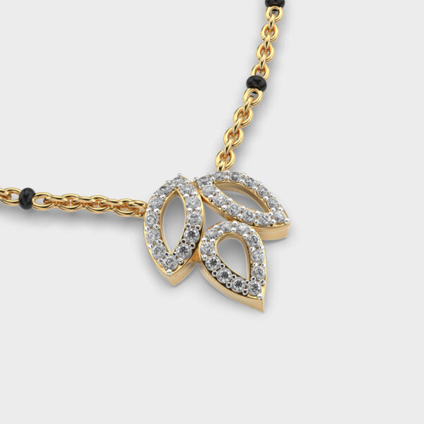 Leafy Triplet Diamond Necklace (With Chain)