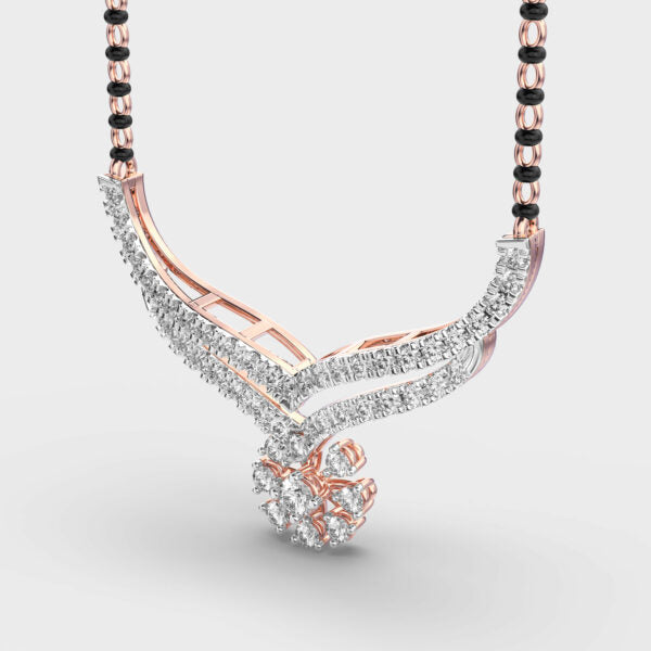 Firey Bloom Diamond Mangalsutra (With Chain)