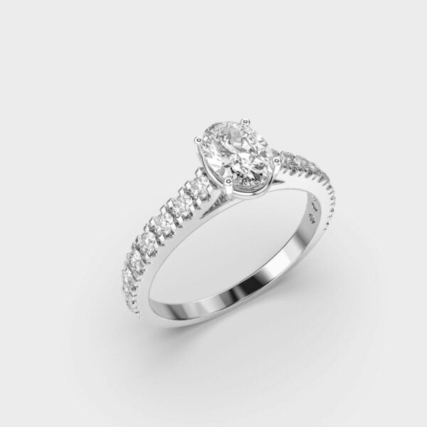 40 Cent Oval Solitaire with Diamond Band