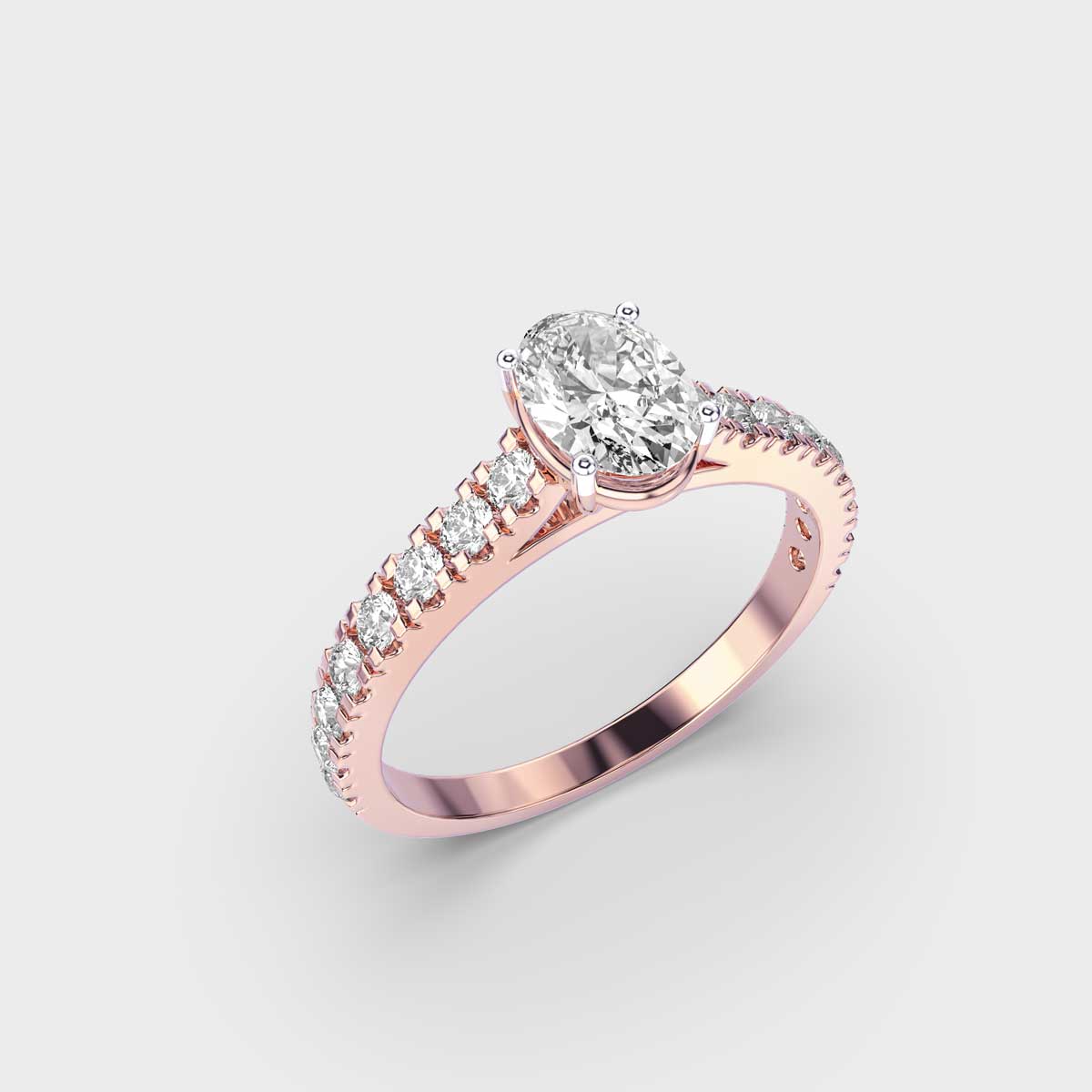 40 Cent Oval Solitaire with Diamond Band