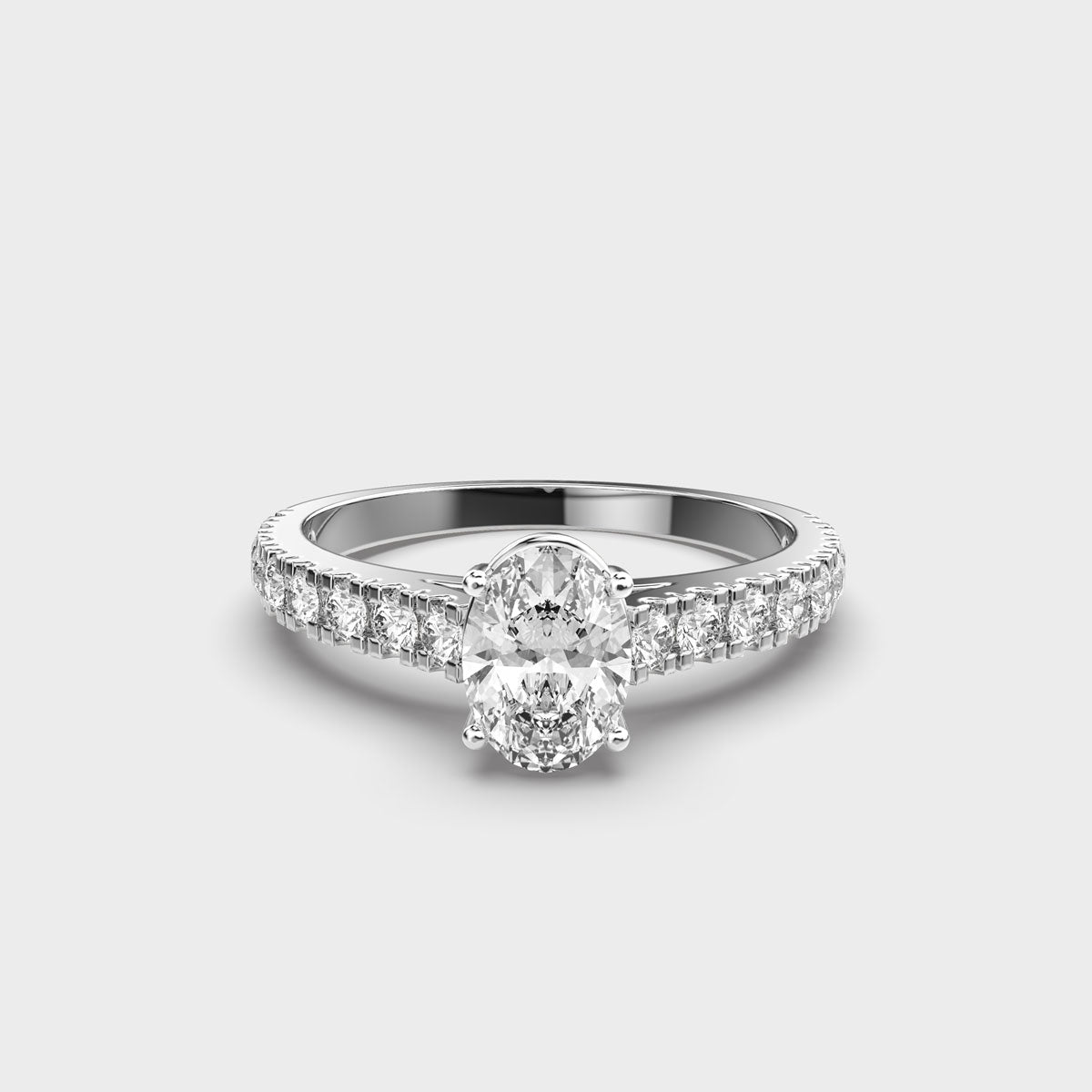 40 Cent Oval Solitaire with Diamond Band