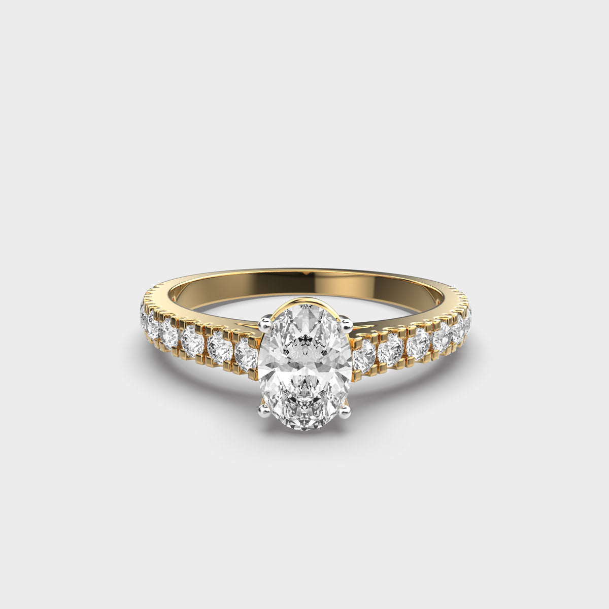 40 Cent Oval Solitaire with Diamond Band