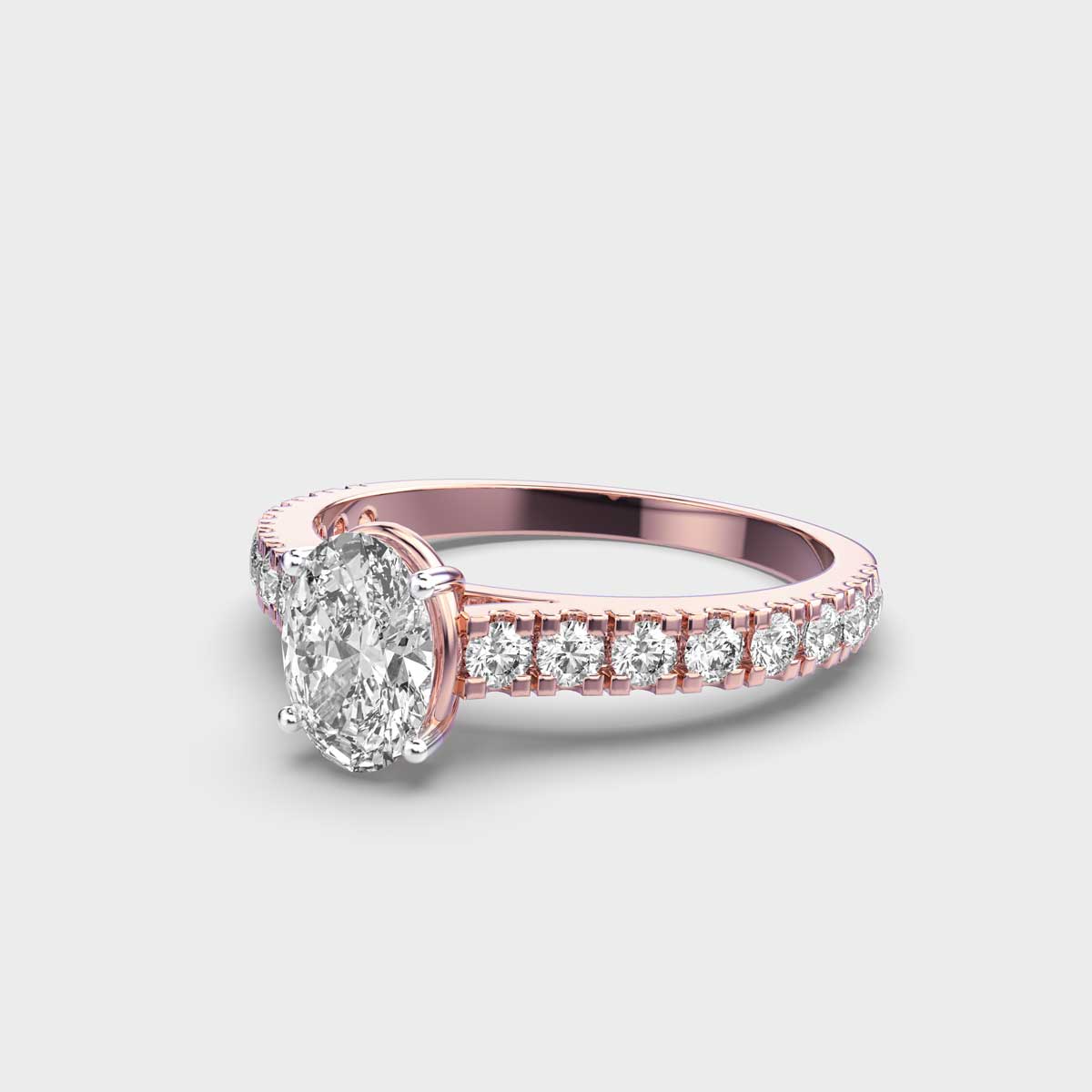 40 Cent Oval Solitaire with Diamond Band